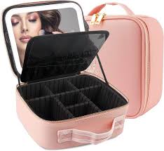 travel makeup case with large lighted