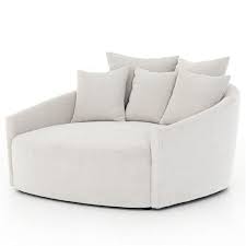 Smooth mechanics and quality finishes are important features across all of our sofa wall beds but we also have specialized designs to cater to your space saving needs: Louisa Modern Classic Light Grey Performance Round Sofa In 2021 Round Sofa Sofa Lounger
