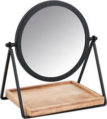 make up spiegeltje met plankje zwart