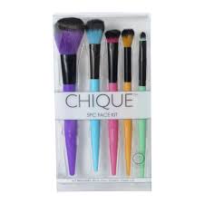 chique 5 piece face makeup brush set