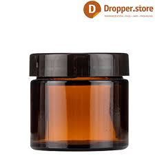 Amber Glass Jar 100ml With Black Glossy