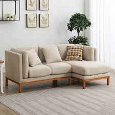 Linen Modern And Rustic Sectional Sofa