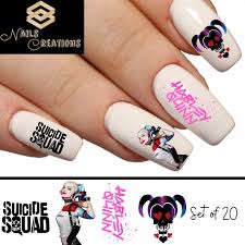 harley quinn squad nail art