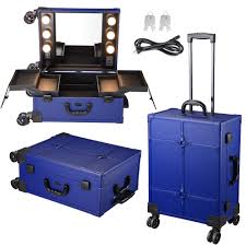 makeup train case led lighted mirror