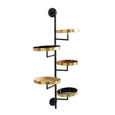 black pink and copper metal shelving