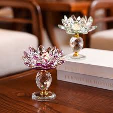 Crystal Glass Lotus Tealight Holder