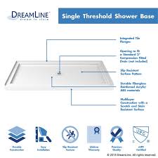 slimline single threshold shower base