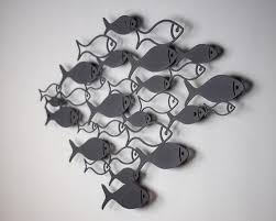 Metal Wall Art School Of Fish Wall
