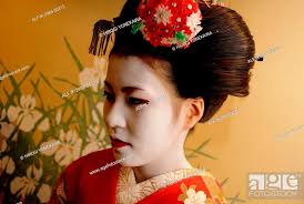 geisha in traditional make up and