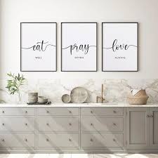 Eat Pray Love Print Set Of 3 Wall Art