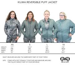 Size Chart Kilima Reversible Puff Jacket Girls With Guns
