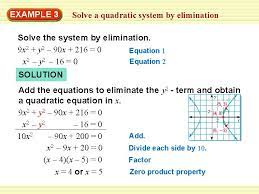 3 solve a quadratic system by elimination
