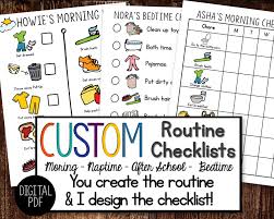 Custom Personalized Routine Checklist Digital Pdf Morning