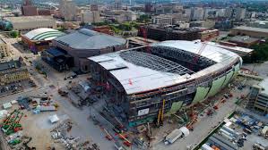 Video Aerial View From A Drone At Future Milwaukee Bucks Arena