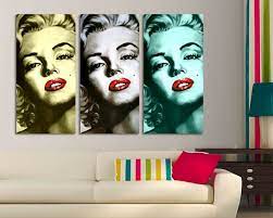 Marilyn Monroe 3 Panel Pop Art Canvas