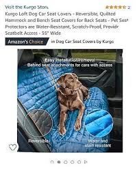 Kurgo Heather Hammock Dog Car Pet Bench