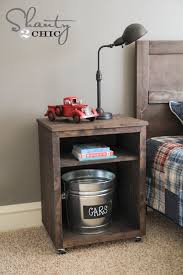 The nightstand's drawer and bottom shelf offer generous storage, supported by a walnut frame with dovetail joinery and steel sled. Diy Nightstand Shanty 2 Chic