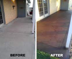 front porch stained concrete