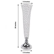Tall Crystal Beaded Trumpet Vase Set