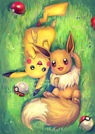 Eevee and Pikachu | Eevee | Pikachu art, Pikachu, Pokemon eevee