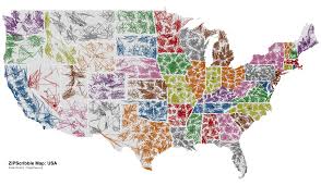 The Us Zipscribble Map