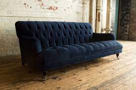 Blue Velvet Chesterfield Sofa British