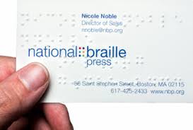 Who are the main characters in the text? Nbp Braille Printing For Business