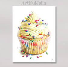 Frosted Cupcake With Sprinkles Wall Art