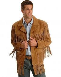 Qmuk Mens Scully Leather Western Wear Brown Suede Leather Jacket Fringe Ebay