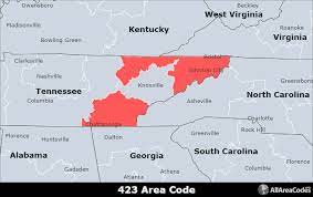 423 area code location map time zone