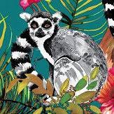 lemur by albany teal wallpaper