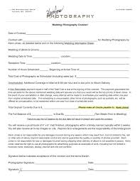 Wedding Photography Contract Form Free Event Template Agreement