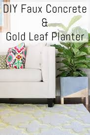 Diy Faux Concrete Gold Leaf Planter