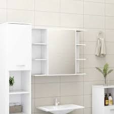 Bathroom Mirror Cabinet White 80x20