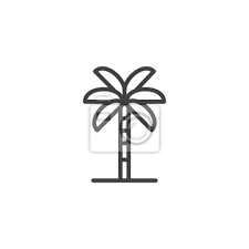 Palm Tree Outline Icon Linear Style