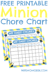 Minion Chore Chart Free Printable