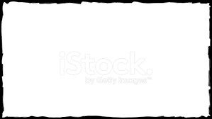 Unique Black Border Frame On White Background Hand Painted Stock