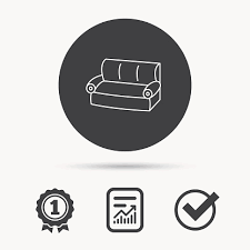 Sofa Icon Comfortable Couch Sign