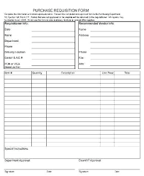 Purchase Requisition Template Purchase Requisition Order