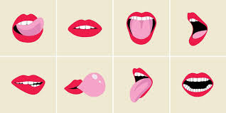 female human mouth tongue teeth