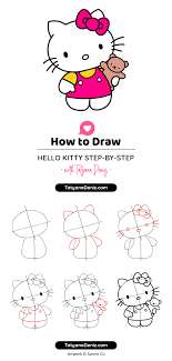 how to draw o kitty step by step