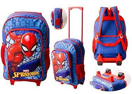 kids spiderman large trolley backpack