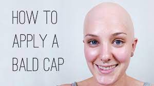 apply and paint a plastic bald cap