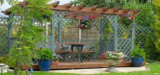 Garden With Trellis Panels