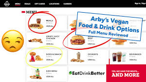 arby s vegan food drinks 2023 menu