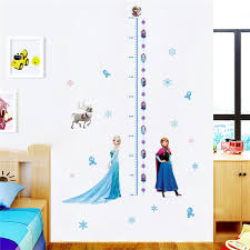 Us 2 96 23 Off Lovely Elsa Anna Princess Wall Stickers Home Decoration Girls Wall Decals Frozen Mural Art Growth Chart For Kids Height Measure In