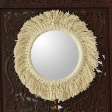 Cotton Macrame Wall Mirror From India