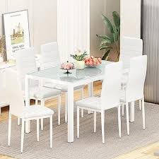 Lepfun Glass Dining Table Sets For 6 7