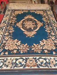 blue designer hand tufted carpet