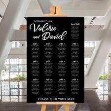 Wedding Seating Chart Sign Wedding Seating Poster Guest List Seat Chart Black And White Modern Script Seat Chart Custom Digital Printable
